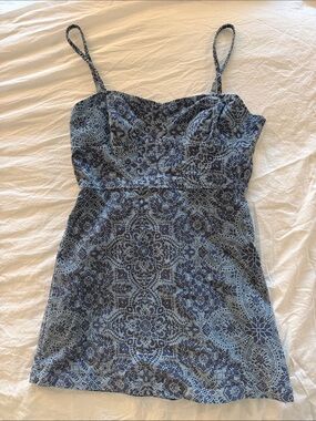 uo jasmin denim spliced strapless mini dress UO Jasmin Denim Spliced Strapless Mini Dress